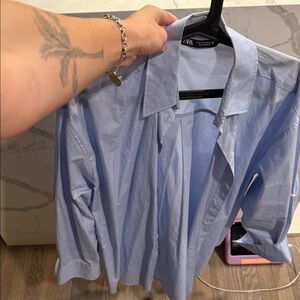 Zara Men's Sky Blue Dress Shirt